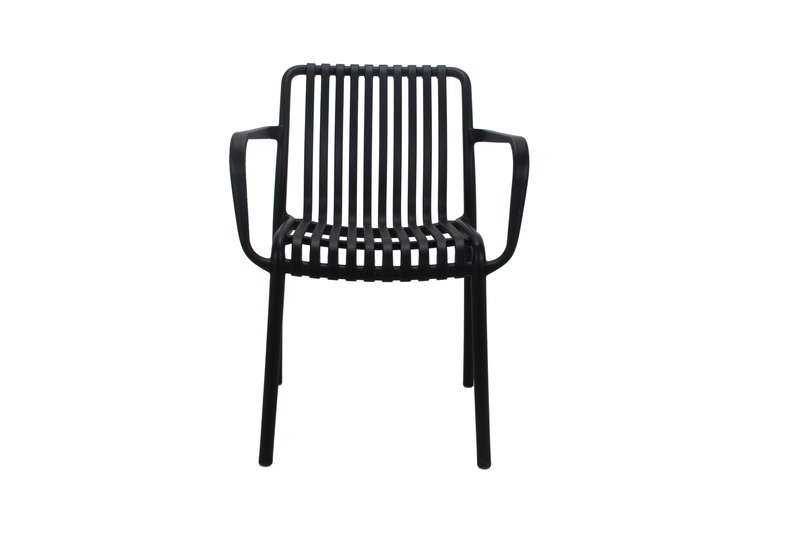 Florence Café Chair With Armrest-Black Colour