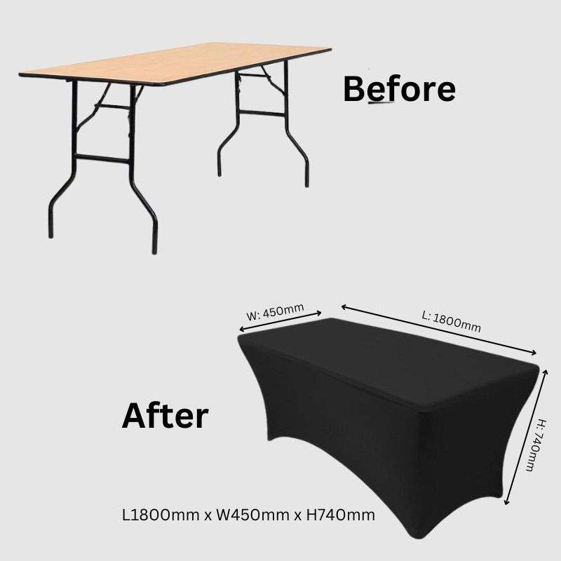 260g Spandex Fitted Conference Table Cover - White