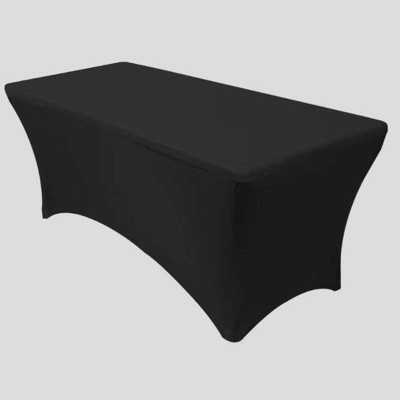 260g Spandex Fitted Trestle Table Cover - Black