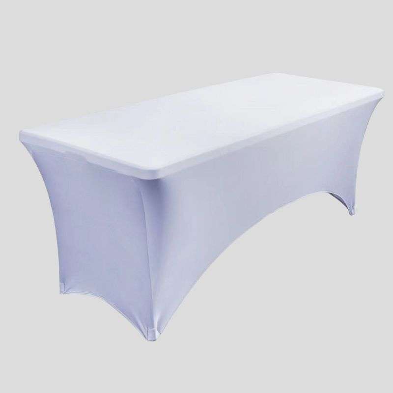 260g Spandex Fitted Trestle Table Cover - White