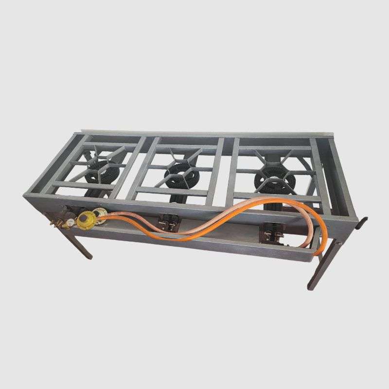Foldable Heavy Duty 3 Burners Gas Stove Grey in Colour
