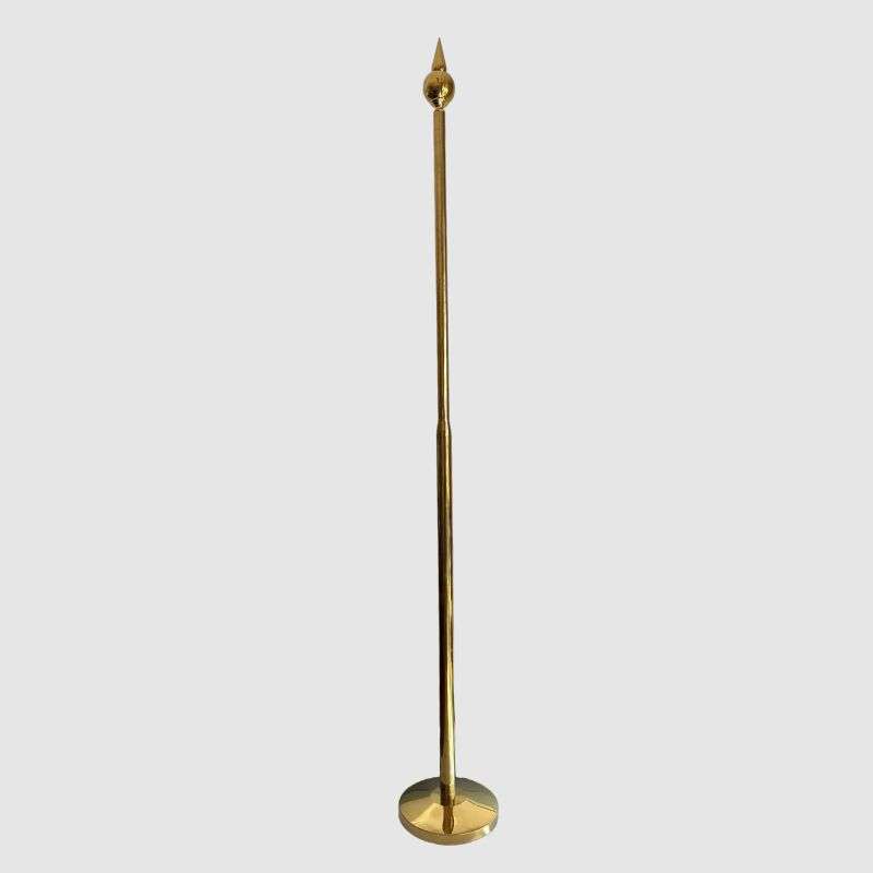 2.5m National Flag Pole In Gold With Domed Base Design