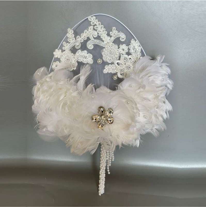 Handmade Wedding Decor Fan White