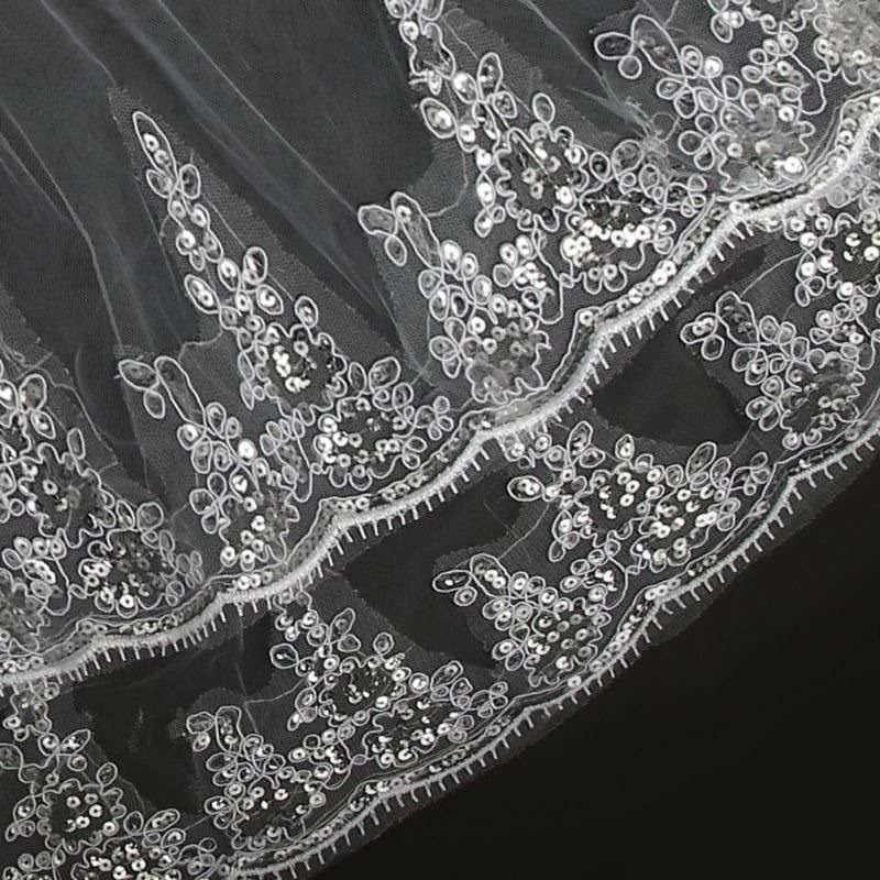 Bridal Sequins Veil-White