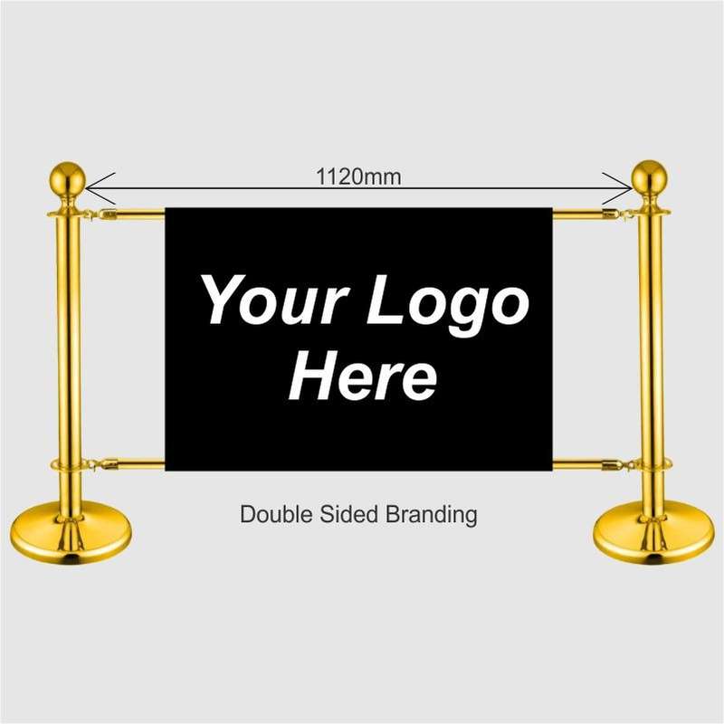 Ball Top Gold Stanchions With Custom Branding