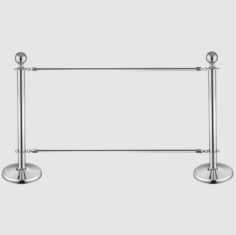 Ball Top Silver Stanchions With Custom Branding