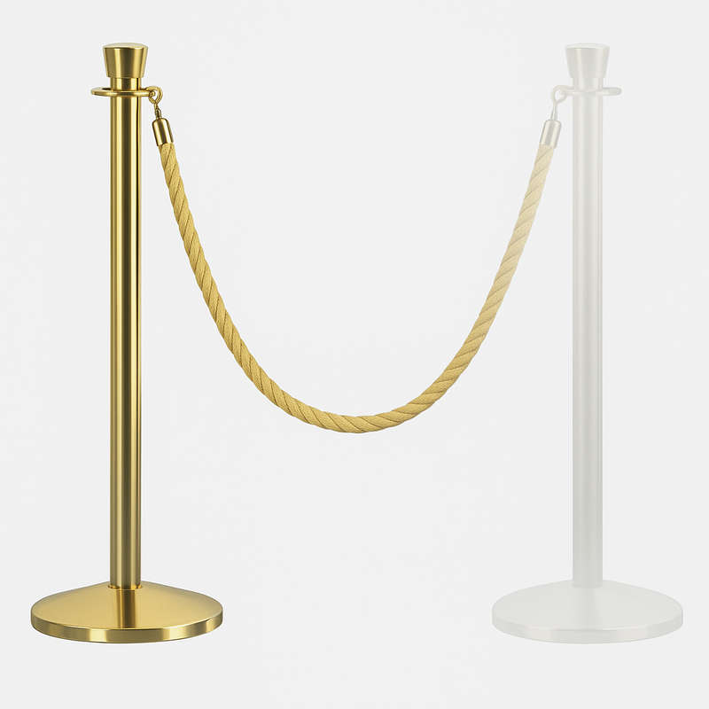 Crown Top Gold Stanchion With Domed Base Design