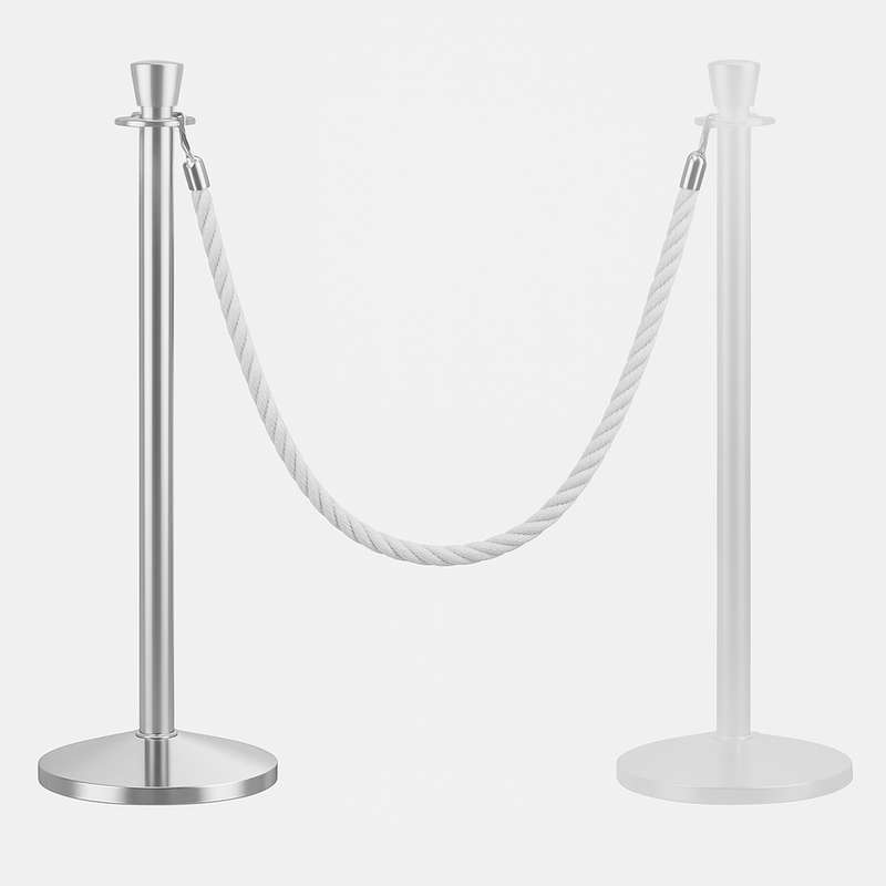 Crown Top Silver Stanchion With Domed Base Design