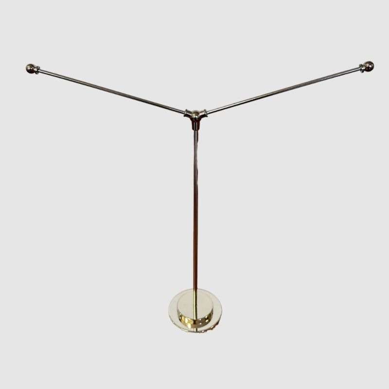 Desk Flag Stand With Flags-Double In Silver