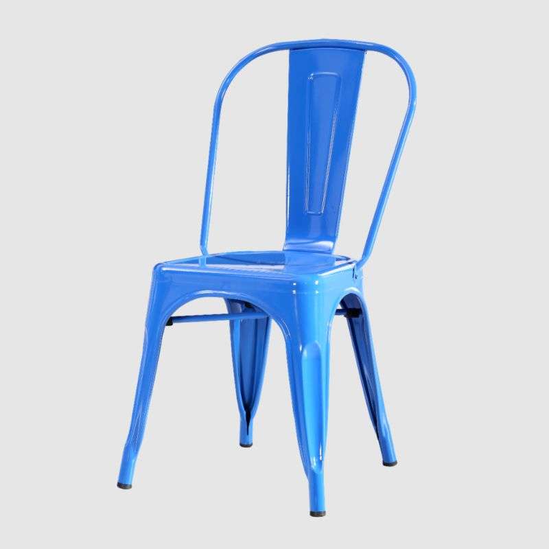 Metal Tolix Cafe Chair-Blue