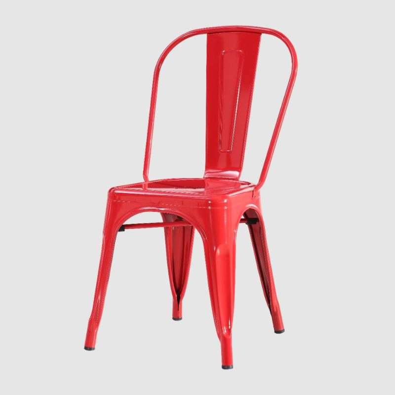 Metal Tolix Cafe Chair-Red