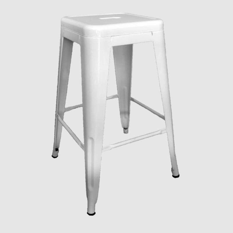 Metal Tolix Kitchen Counter Bar Stool-White
