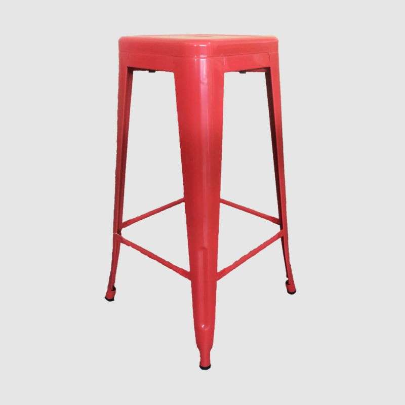 Metal Tolix Bar Stool-Red