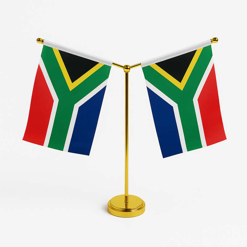 Desk Flag Stand -Double In Gold