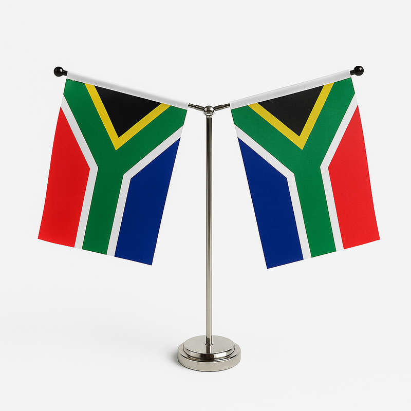 Desk Flag Stand-Double In Silver