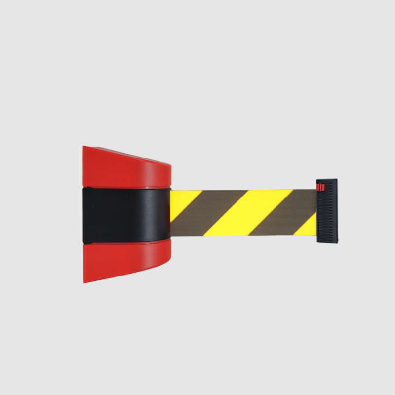 Magnetic Wall Mounted Queue Barrier 5m Chevron Black&Yellow Retractable Belts