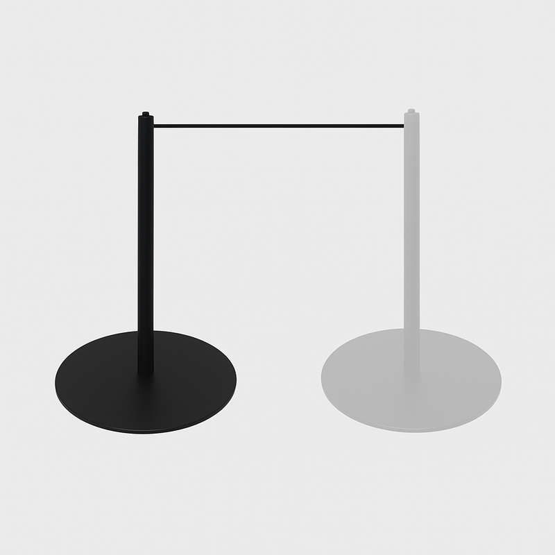 Black Stylish Low Profile Museum Stanchion