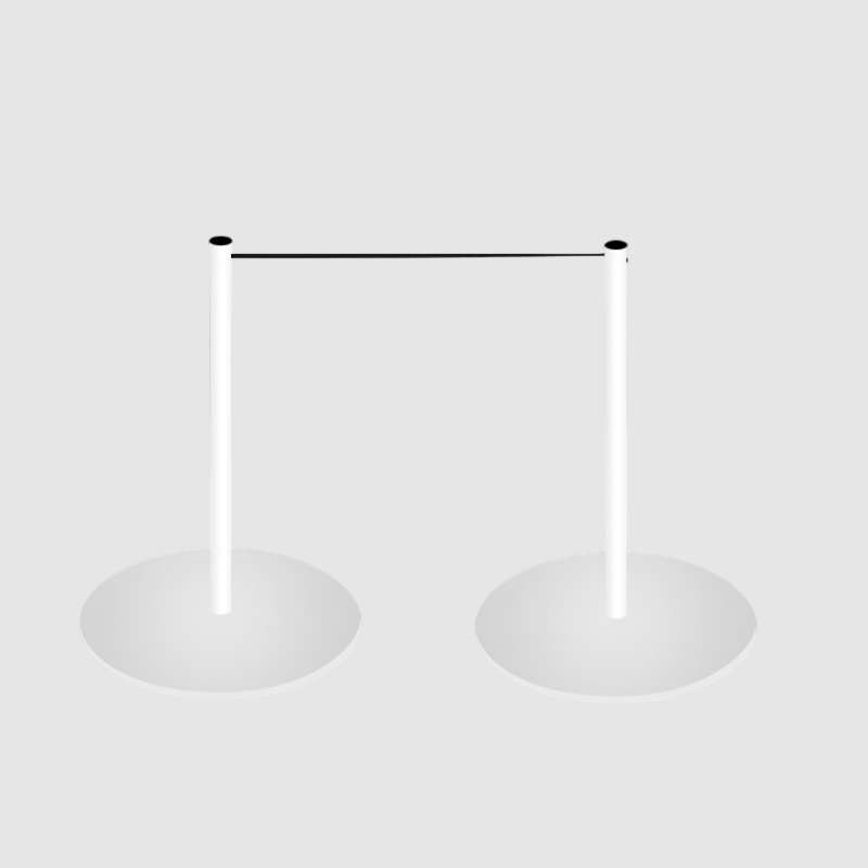 White Stylish Low Profile Museum Stanchion