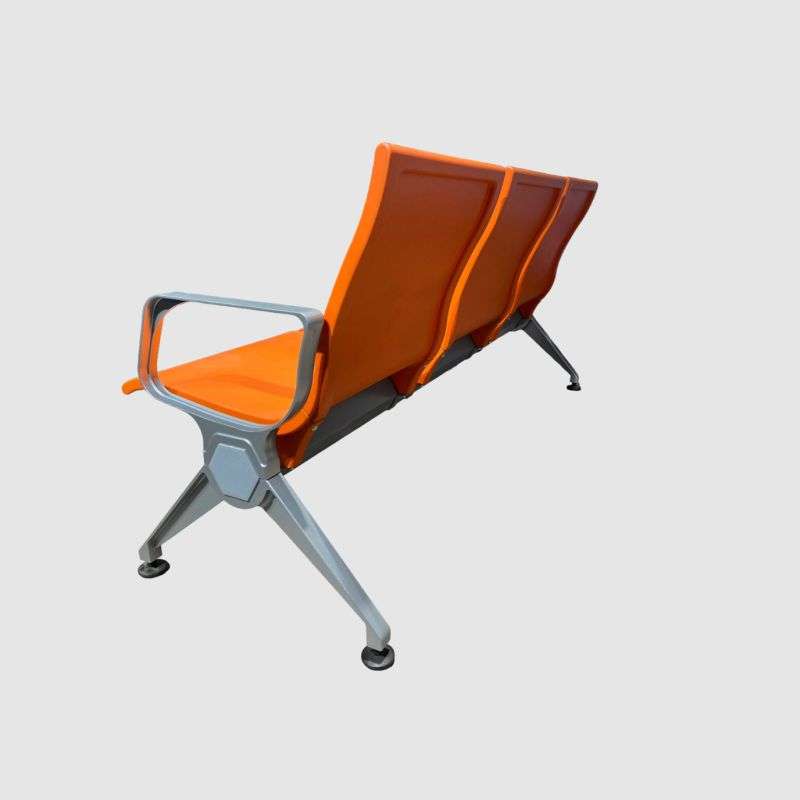 High Quality PU Foam Heavy Duty Airport|Waiting Area|Hospital Chair 3 Seater-Orange Seating