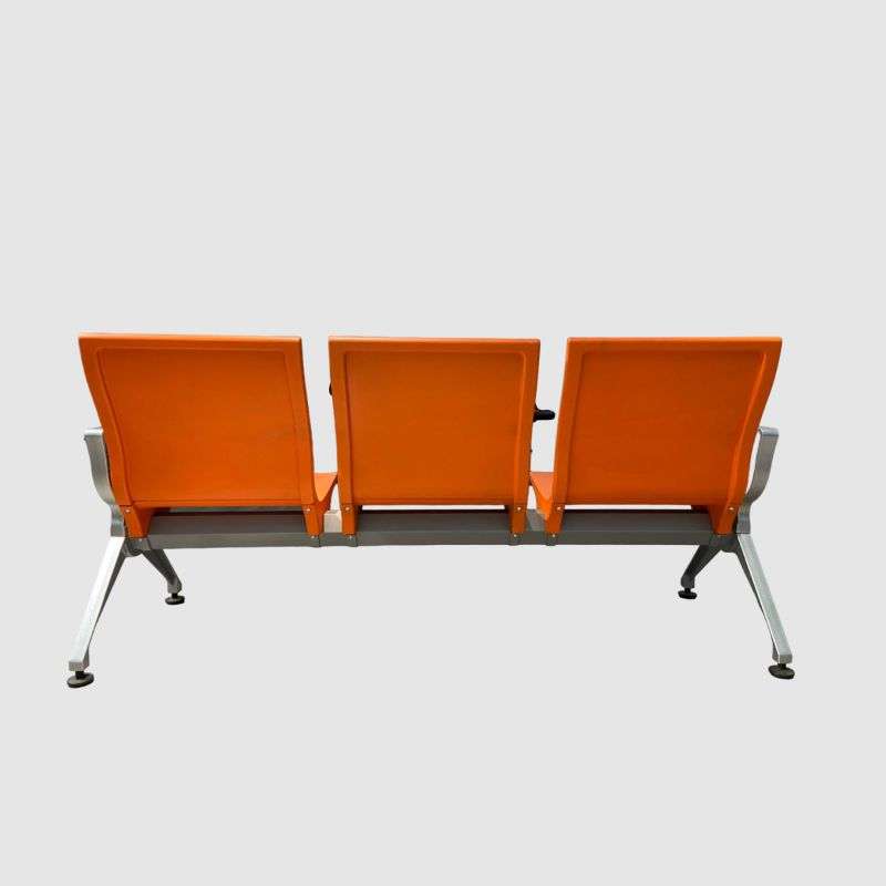 High Quality PU Foam Heavy Duty Airport|Waiting Area|Hospital Chair 3 Seater-Orange Seating