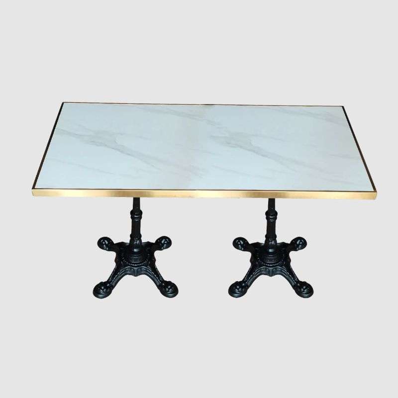 French Rectangular Café Table-White Stone Slab