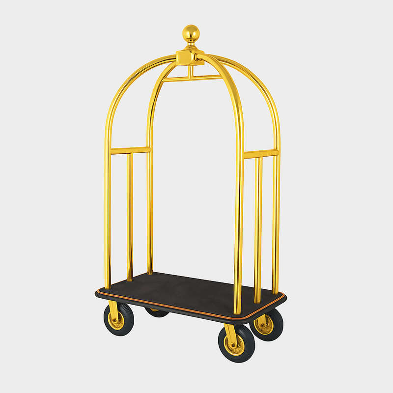 Gold Hotel Luggage Trolley
