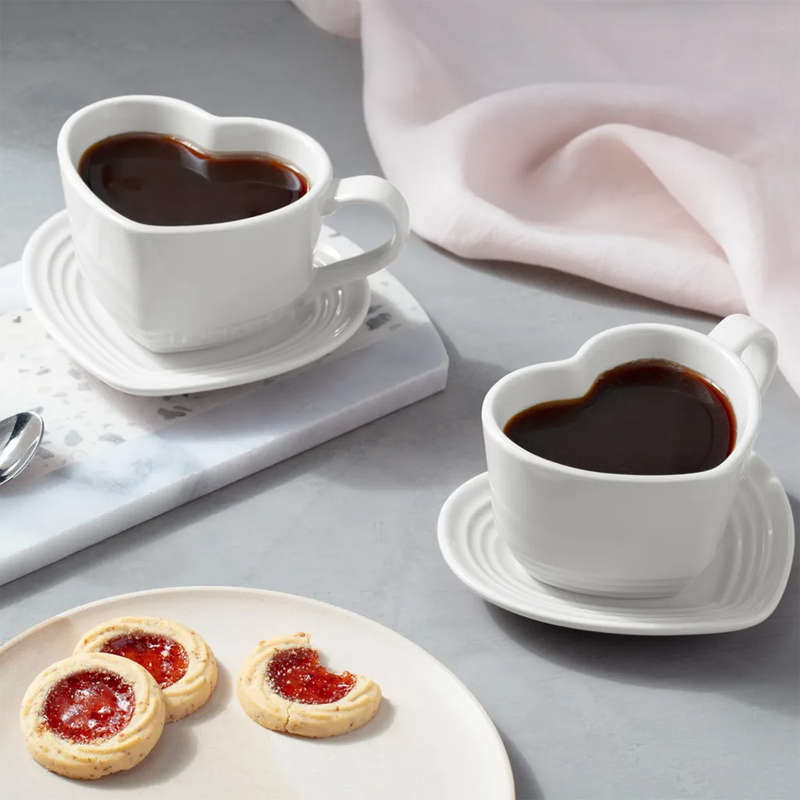 Heart Mug & Saucer, 220ml