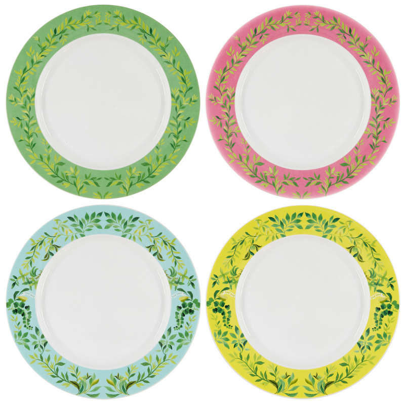 Ikebana Dinner Plates, Set Of 4