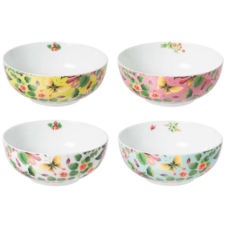 Ikebana Cereal Bowls, Set Of 4