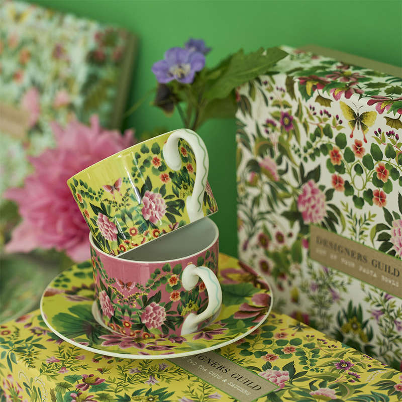 Ikebana Teacup & Saucer, Set Of 2