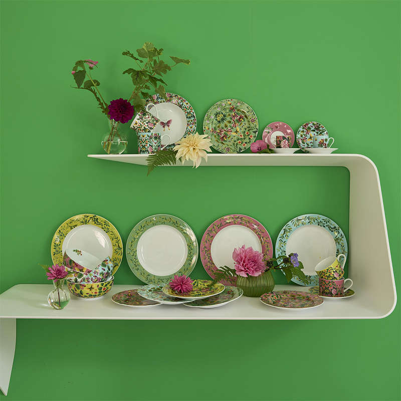 Ikebana Teacup & Saucer, Set Of 2