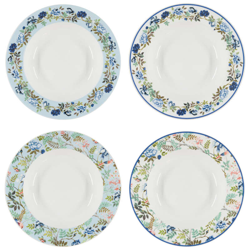 Porcelaine De Chine Pasta Bowls, Set Of 4