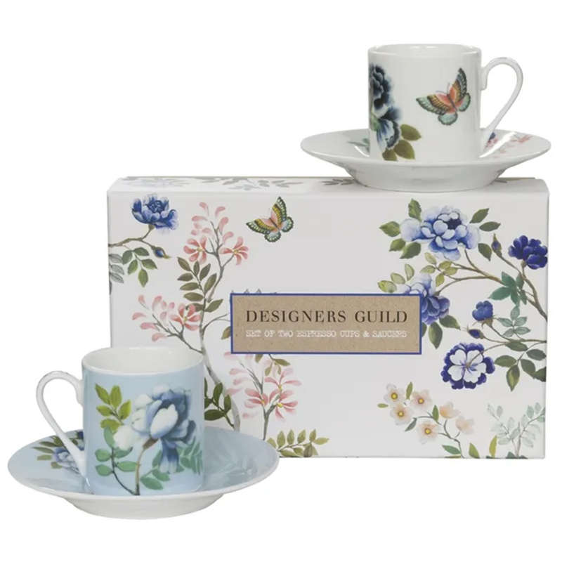 Porcelaine De Chine Espresso Cup & Saucer, Set Of 2