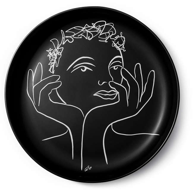 White On Black Sketchbook Low Bowl, Radiant