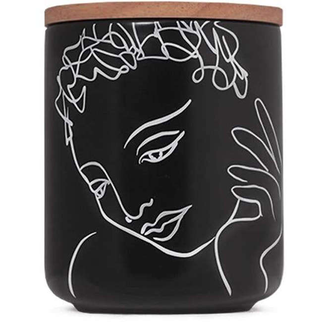 Black Sketchbook Small Canister With Rubberwood Lid