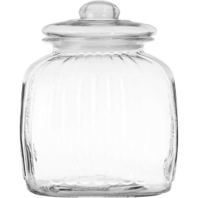 Ribbed Glass Square Canister