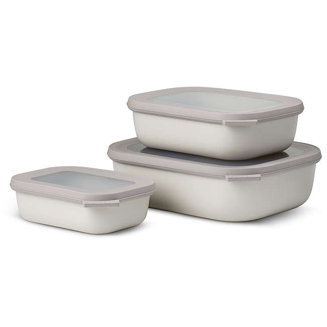 Cirqula Shallow Rectangular Multi Bowl Set, 3pc