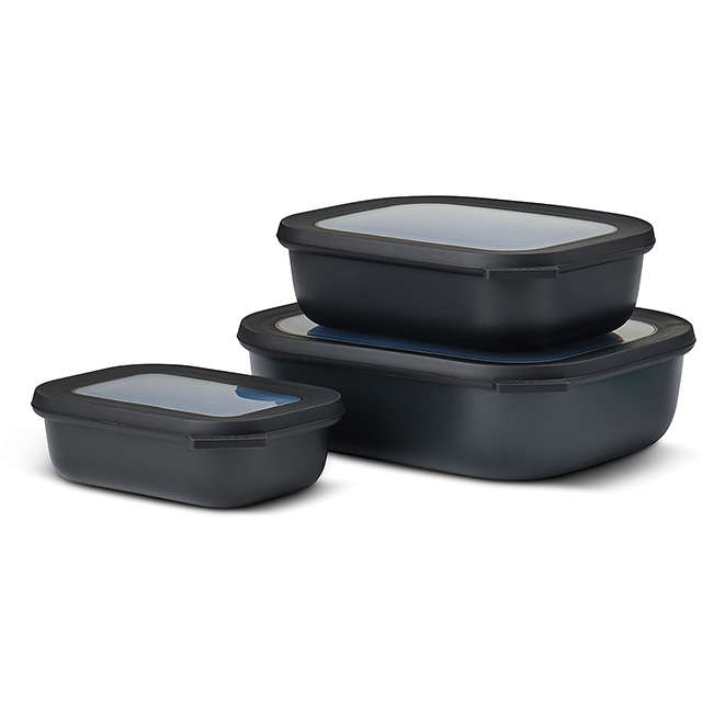 Cirqula Shallow Rectangular Multi Bowl Set, 3pc