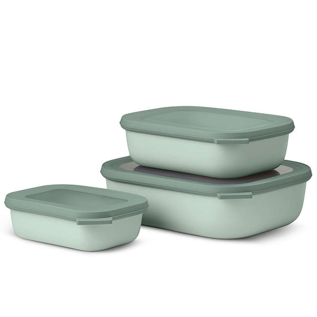 Cirqula Shallow Rectangular Multi Bowl Set, 3pc
