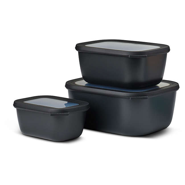 Cirqula Deep Rectangular Multi Bowl Set, 3pc