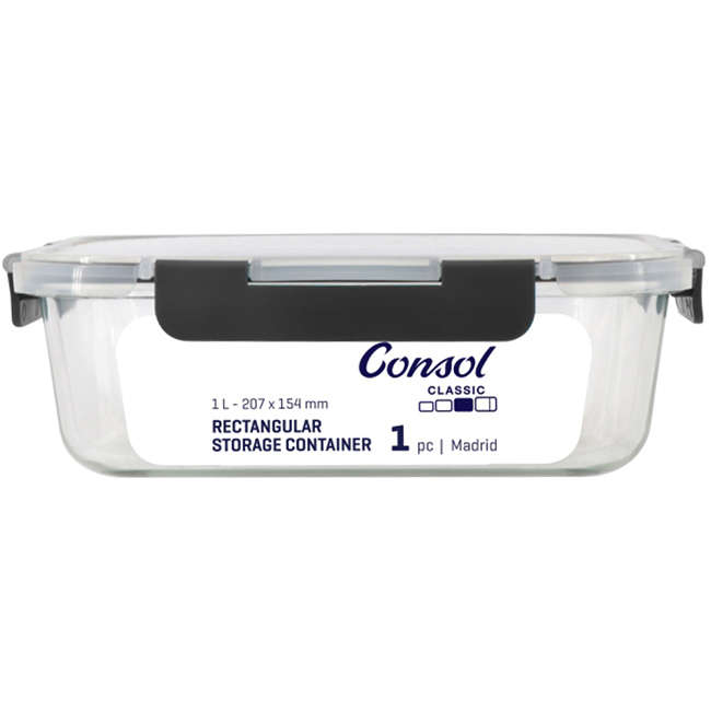Madrid Rectangular Glass Storage Container