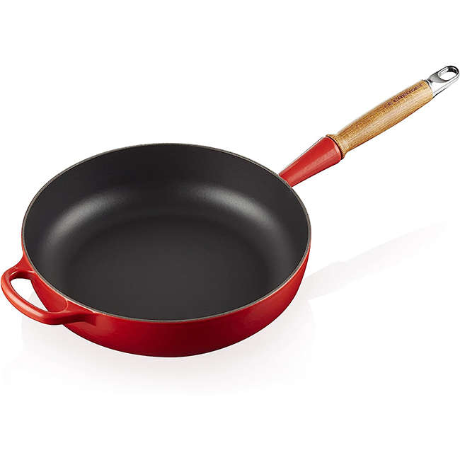 Signature Enamelled Cast Iron Sauté Pan With Wooden Handle, 28cm