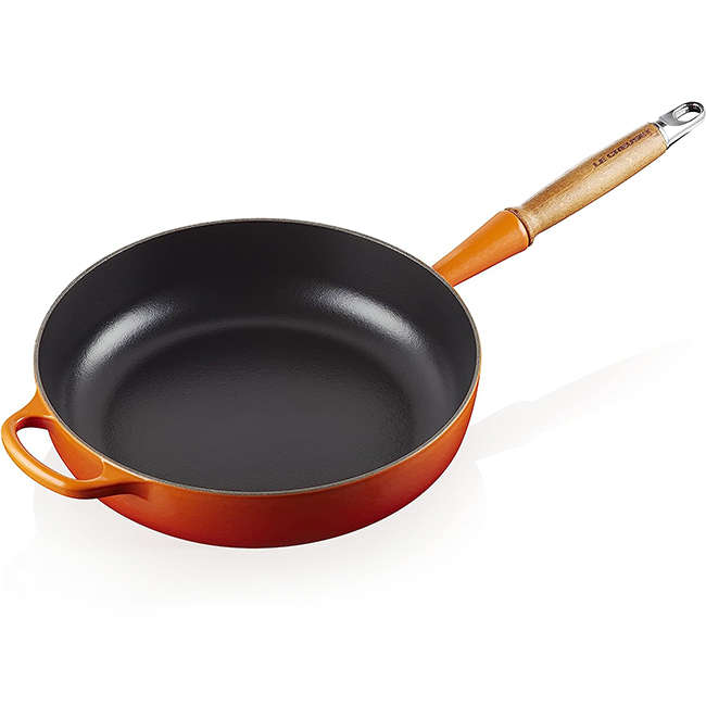 Signature Enamelled Cast Iron Sauté Pan With Wooden Handle, 28cm