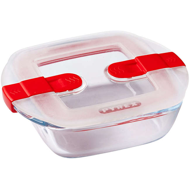 Cook & Heat Square Glass Roaster With Microwave Safe Lid