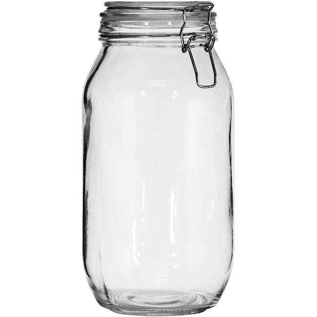 Round Canister With Hermetical Seal Clip-Top Lid, 2L