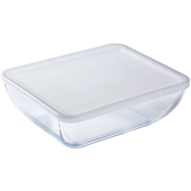 Daily Rectangular Dish With Plastic Lid