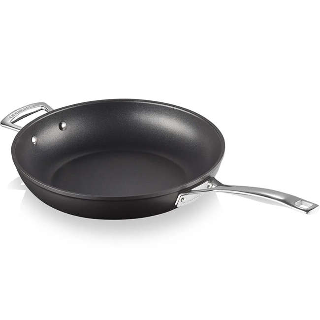 Toughened Non-Stick Deep Frying Pan With Helper Handle
