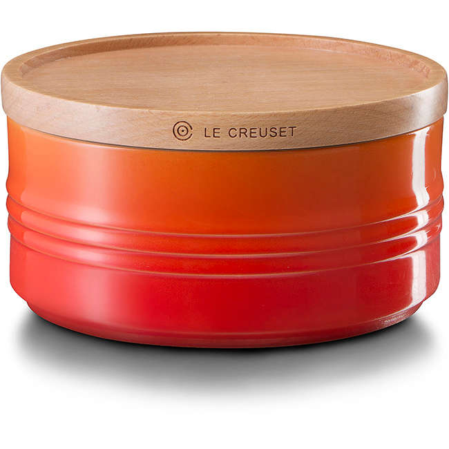 Large Storage Jar With Wooden Lid, 650ml