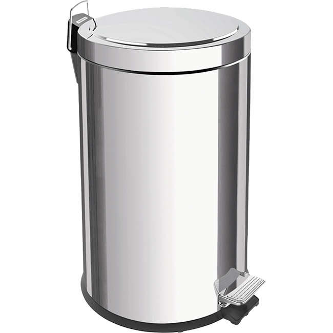 Polished Stainless Steel Step Pedal Bin