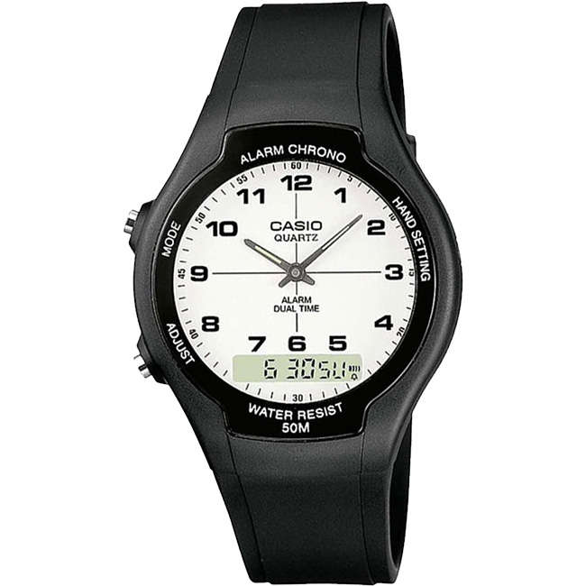 Standard 50m Men's AnaDigi Wrist Watch, AW-90H